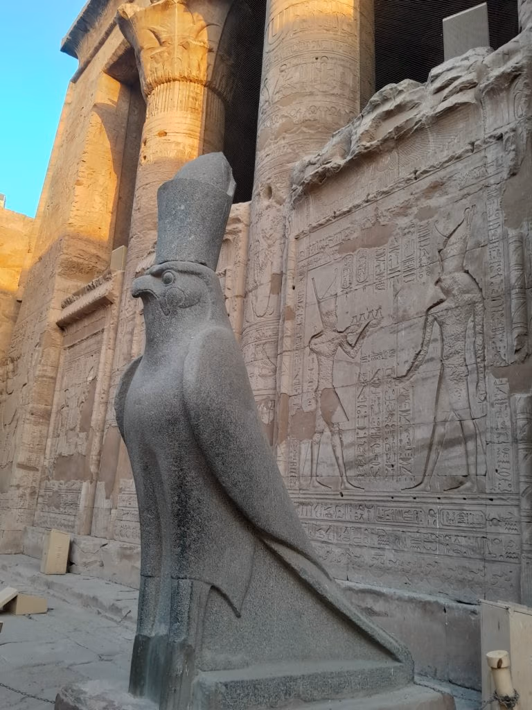 Statue of Horus in Edfu temple.