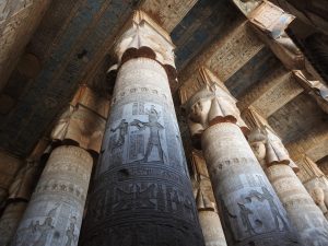 Columns hall in Dendera temple.