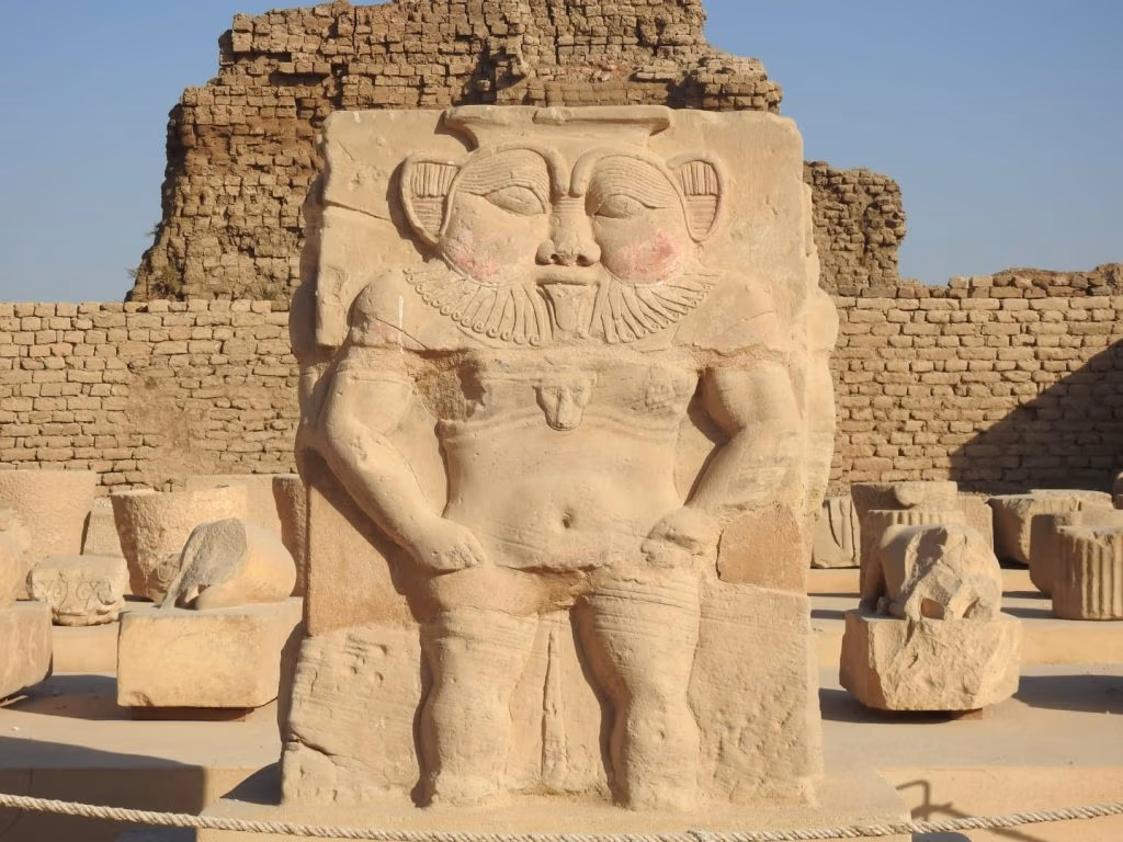 God Bes in the open-air museum in Dendera.