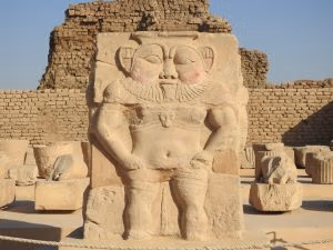 God Bes in the open-air museum in Dendera.
